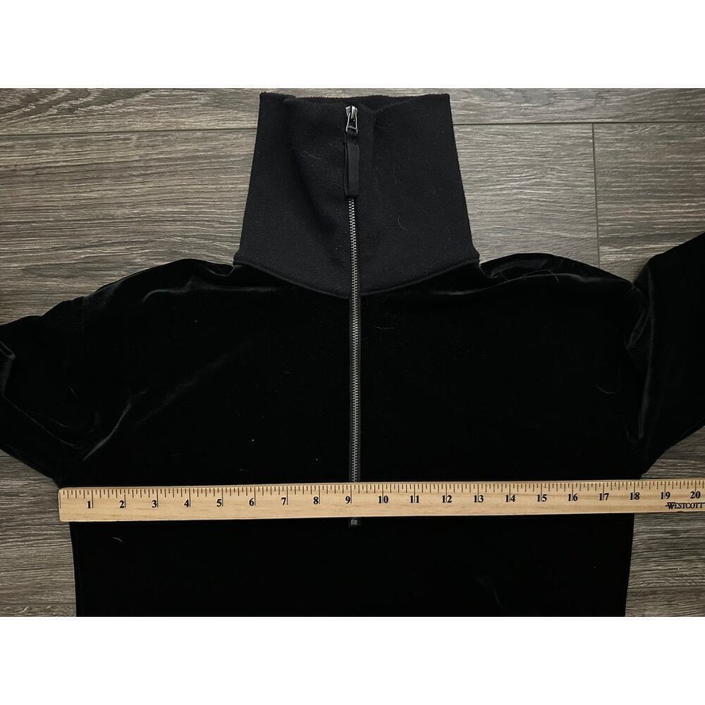 Spanx Velvet Half Zip Pullover Top Size XS Black Lounge Sweatshirt - Picture 3 of 7
